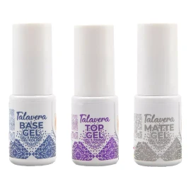 Mc Nails Kit Base + Top Coat + Top Mate , Gel 3 Pasos, Uñas Mc Nails
