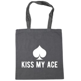 Hippowarehouse Kiss my ace Tote Shopping Gym Beach Bag 42cm x38cm, 10 litres