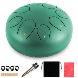 Steel Tongue Drum - 6 Inch 8 Notes C Key Steel Drum Percussion Instrument, Musical Instruments for Adult Beginner, Handpan Drum with Drumsticks for Meditation, Yoga, Musical Education, Mind Healing
