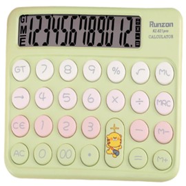 Desktop Calculator Cute Candy Color - 12 Digit Standard Basic Calculator, Cute Desk Calculator Dopamine Color Design, As a Gift for Colleagues, Kids,Classmates - Green