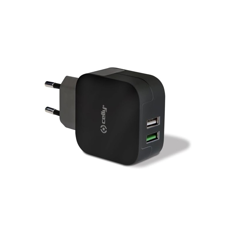 Celly -Travel Charger Turbo 2 USB 3.4 A Black