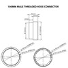 SPARES2GO Tumble Dryer Adapter Kit 100mm Threaded Male and Female
