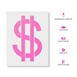 Dollar Sign Stencil - Dollar Sign Stencil, Dollar Stencil, Dollar Symbol, Money Stencil, Dollar Sign Stencils