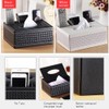 PU Leather Rectangular Remote Control Tissue Box Organizer Tissue Box