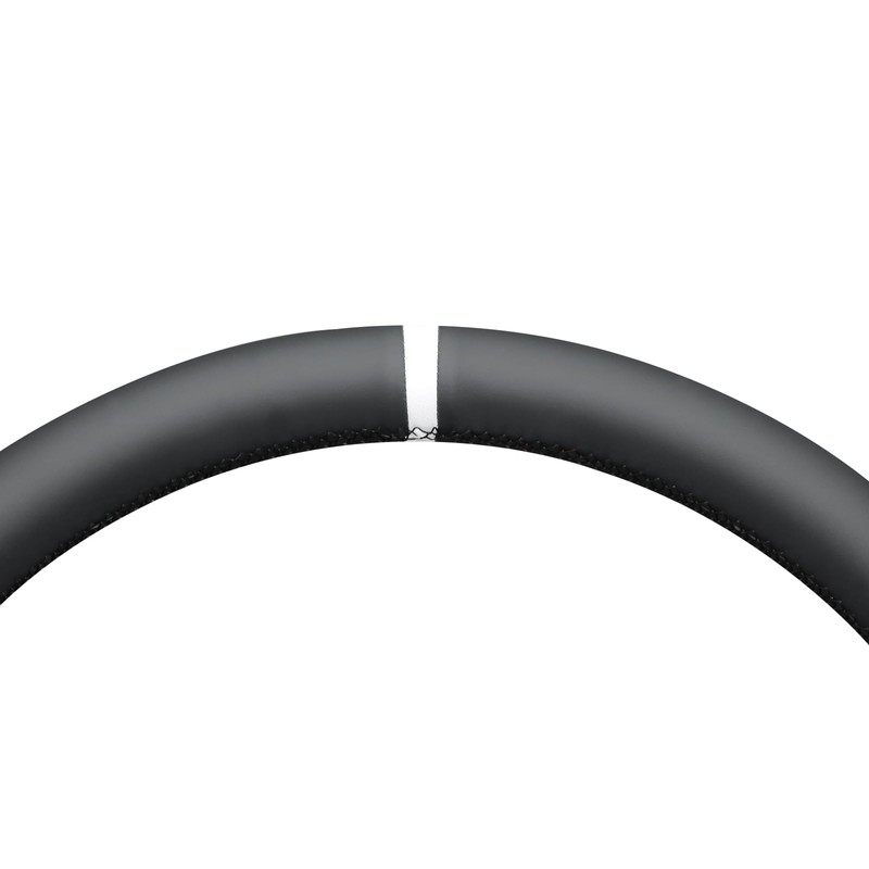 MEWANT DIY Stitched White Leather Steering Wheel Cover Wrap for