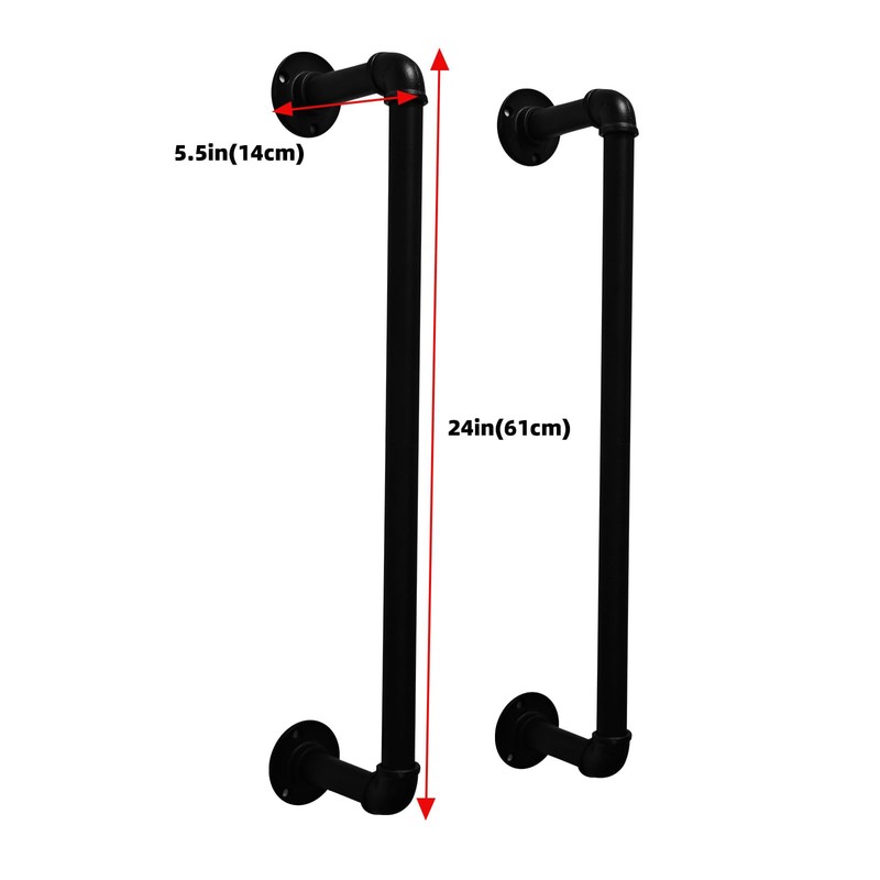 Industrial Pipe Towel Rack for Bathroom Wall Mounted,Towel Holder Black
