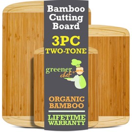Extra Large Bamboo Cutting Board Set – Wood Cutting Boards for Kitchen, Non Toxic Cutting Board Set for Chopping, Slicing, Carving, Charcuterie – Ideal for Home Cooks, Entertaining, Family Meals