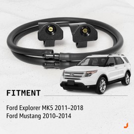 Click&Fit Windshield Washer Nozzles 2 PCS, replacement for Ford Explorer MK5 2011-2018, Ford Mustang 2010-2014; Windscreen wiper spray jet, compatible with OE# 1L2Z-17603-BA, AR3Z-17603-A