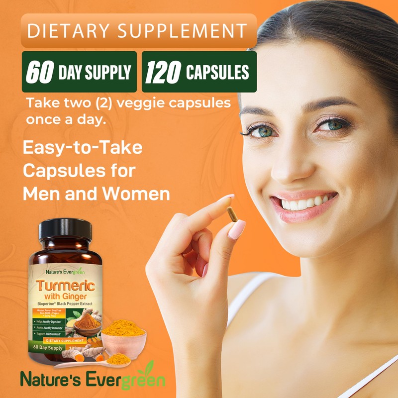 Turmeric with Ginger Root Joint Support Supplement | Turmeric Curcumin