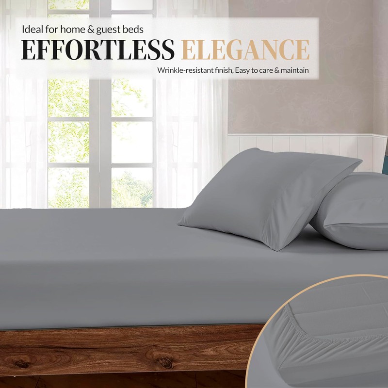 Brit Cotton Microfibre Fitted Sheet King Size 40cm/16inches Extra Deep
