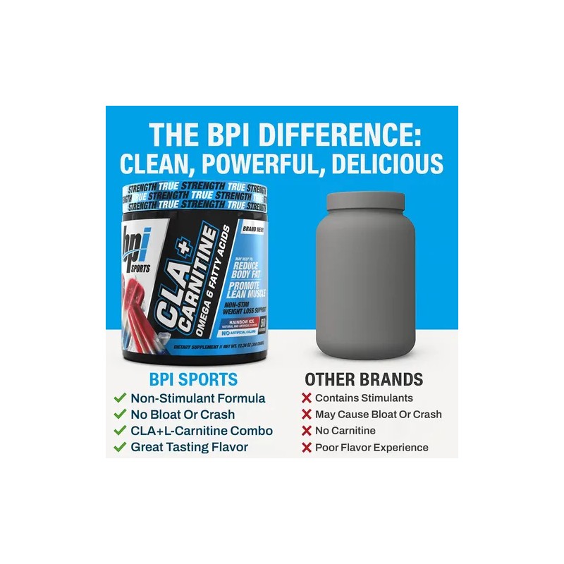 Bpi Clacarnitine Rainbow Ice 50 Porciones Sin Cafeína