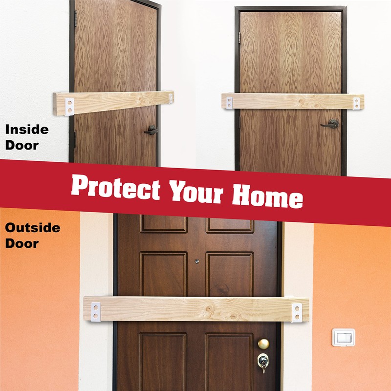 SecurityMan Heavy Duty 2x4 Door Barricade Brackets - Kick Proof