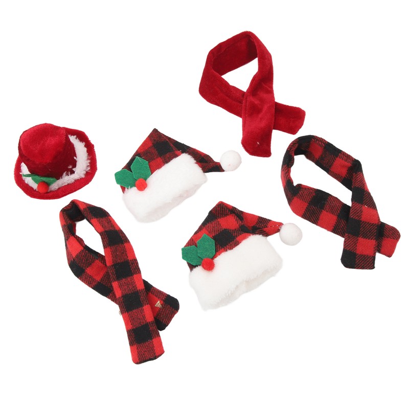 Christmas Wine Bottle Knit Hat Scarf Set Small Nylon Cotton