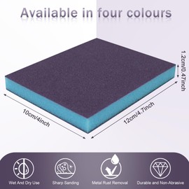 TayBong 16 Pcs Sanding Sponges, 100x120mm 100-240 Grit Sanding Blocks, Wet and Dry Reusable Sanding Block, Sanding Blocks for Wood, Crafts, Drywall, Metal, Blue