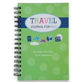 Travel Journal for Kids- Fun and Easy Way to Document Several Vacations in One Journal, Memorable Keepsake, Creative Writing Tool for Kids, Spiral Bound, Hard Cover in Bright Green by Kahootie Co