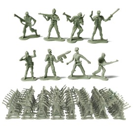 BRTNUP 100 PCS Mini Plastic Soldiers Figures, Military Plastic Toy Set, 8 Style Soldiers Poses, Mini Army Man Toy Set for Boy (Green)