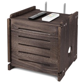 WiFi Router Storage Box Modem Cable Shelf Router Cover Router Shelf Hider Power Strip and Cable Management Rack Office Desktop Organizer Shelves Need Assembly Wood