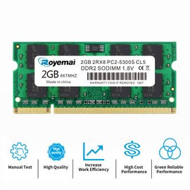 ROYEMAI DDR2 667, PC2-5300, DDR2 RAM, 4GB RAM Kit (2x2GB) DDR2 SODIMM 1.8V CL5 RAM Memory for Laptop