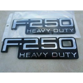 Ford 1992-1996 Ford F-250 HD Heavy Duty Fender Badge Emblem Set Of 2 FoMoCo Nameplate