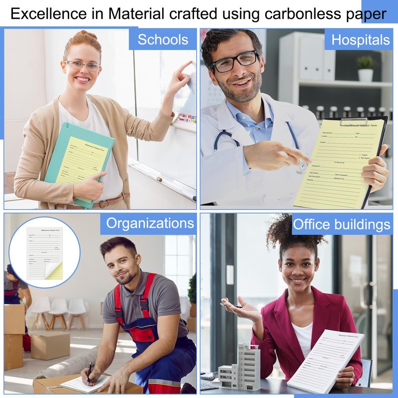 Clabby 200 Sets Maintenance Request Book/Forms/Slips, 2 Part Carbonless, 4.