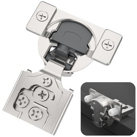 Chibery 20 Pack 1/2" Overlay 3D Soft Close Concealed Kitchen Cabinet Hinge for Face Frame Door, Pre-Assembled Easy-on Dowels, Self Closing Hidden Satin Nickel, 105° Open Concealed Stainless Steel