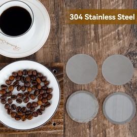 Coffee Filter Stainless Steel Coffee Strainer Reusable Coffee Filter 61 mm Fine Micro Filter for Coffee Machines 4 Pieces 2 Types
