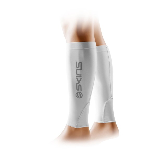 SKINS Unisex Adult Bio Sport Calf Tights Mx Compression Socks, White, X-Small
