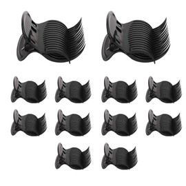 PENKOHOME 12Pcs Hot Roller Clips Plastic Hot Hair Curler Claw Clips Replacements Replacement Hair Perm Insulation Clip for Small Medium Large and Jumbo Hair Rollers (Black)