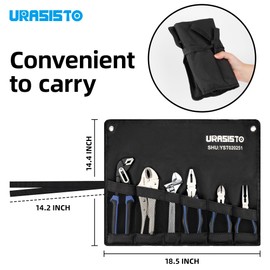 URASISTO 6-Piece Home Maintenance Tool Kit for Men, Including Groove Joint, Long Nose, Diagonal Cutting, Locking Pliers, Adjustable Wrench and Linesman Pliers, with Storage Pouch
