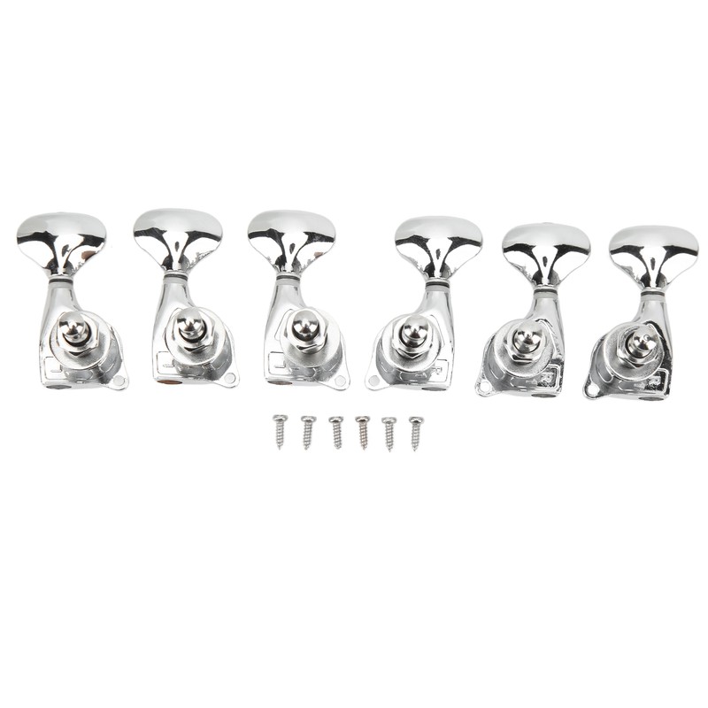 1:18 Gear Ratio Guitar Tuners Knob Enclosed Robust Silver Electric