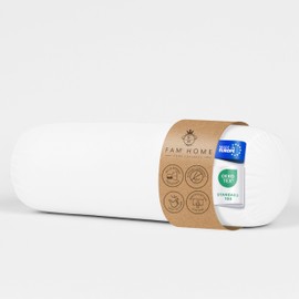FAM Home Bolster 90 cm, 1 Piece - Neck Roll 21 x 90 cm - Neck Roll 90 cm for 2 People, Orthopaedic, Breathable, Washable, Hollowfibre Made of Recycled Polyester, Hotel Quality, Soft