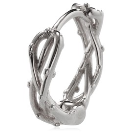 Larow Pound Men's Earrings, Hypoallergenic, Women's Ring, Hoop 925 Silver, Cool, Fashionable, Popular, Silver, No Gemstone