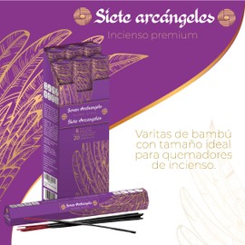 Punto Aroma - Incienso con Receta Original de la India y Aroma Premium. Tiempo de combustión de 35 a 40min - Contenido: 6 Cajas con 20 varitas de Incienso Cada una (Siete arcángeles, 120 Unidades)