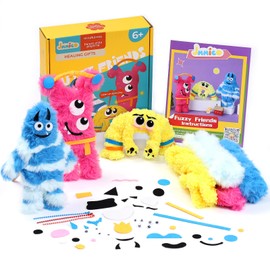 JMMICO Fuzzy Pipe Cleaner DIY Kit, Kids' Emotion Recognition Mindfulness DIY Craft Kit with Video Tutorial,Plush Toys for Parent-Child Interaction,Classroom Educational Activity,Stress Relief Gift
