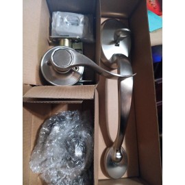 Design House Coventry Silver Satin Nickel Brass Door Handle Set