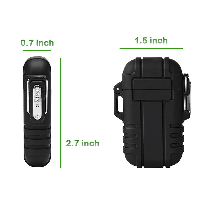2 Pack Waterproof Lighter Outdoor Windproof Torch Lighters Dual Arc