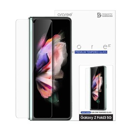 Araree Galaxy z Fold 3 AR21944GZFD3 Film Front Protection SUB CORE Tempered Glass Film for Front Displays, 9H Hardness, Anti-Fingerprint, High Transparency, Thin 4-Layer Structure, Round Edge,