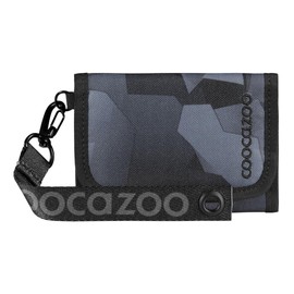 coocazoo Wallet with Window Inside & Outside, Coin Pocket & Card Slots, Velcro Fastening, Polyester, 3rd Grade, Grey Rocks - Black, modern" or "trendy