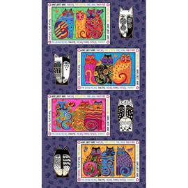 Clothworks Feline Frolic Laurel Burch Bright Words Panel