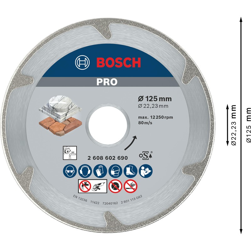 Bosch 2608602690 Diamond Cutting disc Best for Marble, Silver/Grey