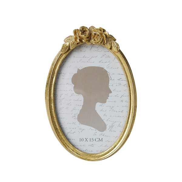 Sunlit Vintage Picture Frame 4x6 Inch, Oval Antique Photo Frames