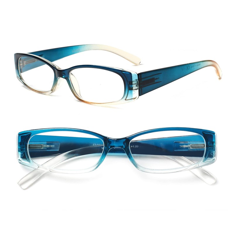 5 Pack Spring Hinge Reading Glasses Rectangular Fashion Quality Readers