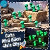 60 Pcs Alien Hair Clips Glow in Dark Rave,Mixed Styles,Green