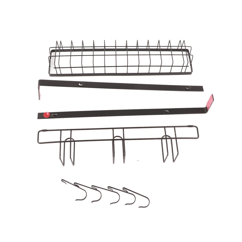 Refrigerator Hanging Shelf Nail Free with Hooks Black Refrigerator Spice