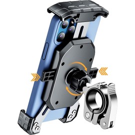 Kewig - Soporte para teléfono de motocicleta, soporte para teléfono de bicicleta con abrazadera de manubrio de instalación rápida, soporte para teléfono celular, scooter ATV y motocicleta, con base de