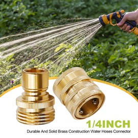 VIKKSAER 3/4 inch Garden Hose Quick Connect Water Hose Fittings, Thread Brass Water Hose Connectors (4PCS)