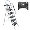 WiberWi 5 Step Ladder with Handrails Folding Step Stool with