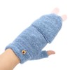 USB Heated Knitted Flap Gloves Half Finger 5V Winter Heating