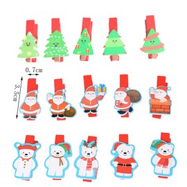 Pack of 80 Mini Decorative Pegs, Christmas Clothespins, Wooden Pegs, Christmas Decoration Clips, Wooden Pegs with Jute Twine, Mini Pegs, Clothes Pegs, Photo Pegs, Decorative Pegs