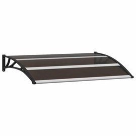 vidaXL 47.2 x 29.5 Polycarbonate and Aluminum Door Canopy in Black